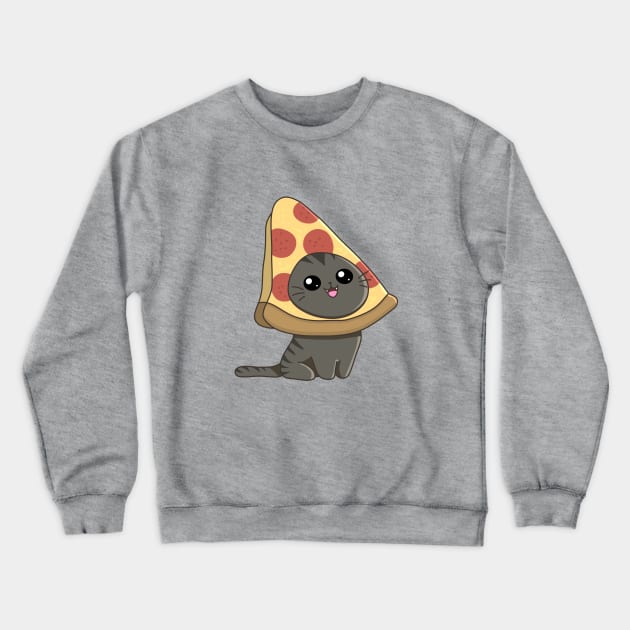 Pizza Cat Crewneck Sweatshirt by AnishaCreations